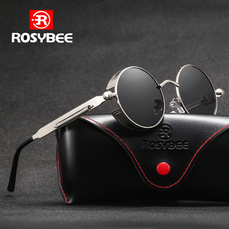 Vintage Fashion Brand Names - ROSYBEE markası yuvarlak polarize Metal güneş