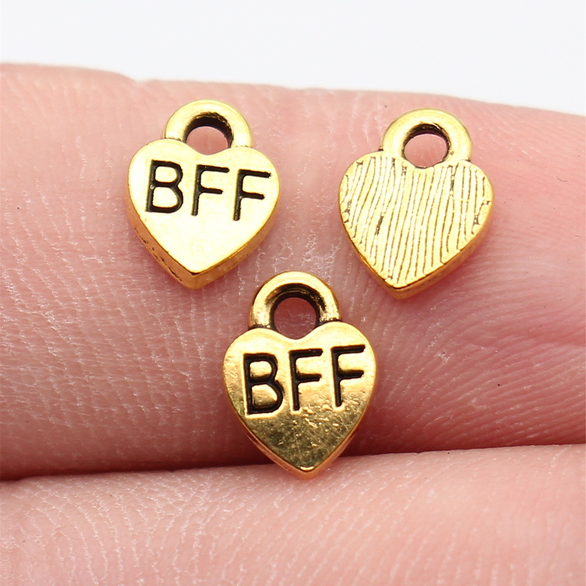 Vintage Fashion Tags - 40 adet 9.3x7mm Antik Altın Renk
