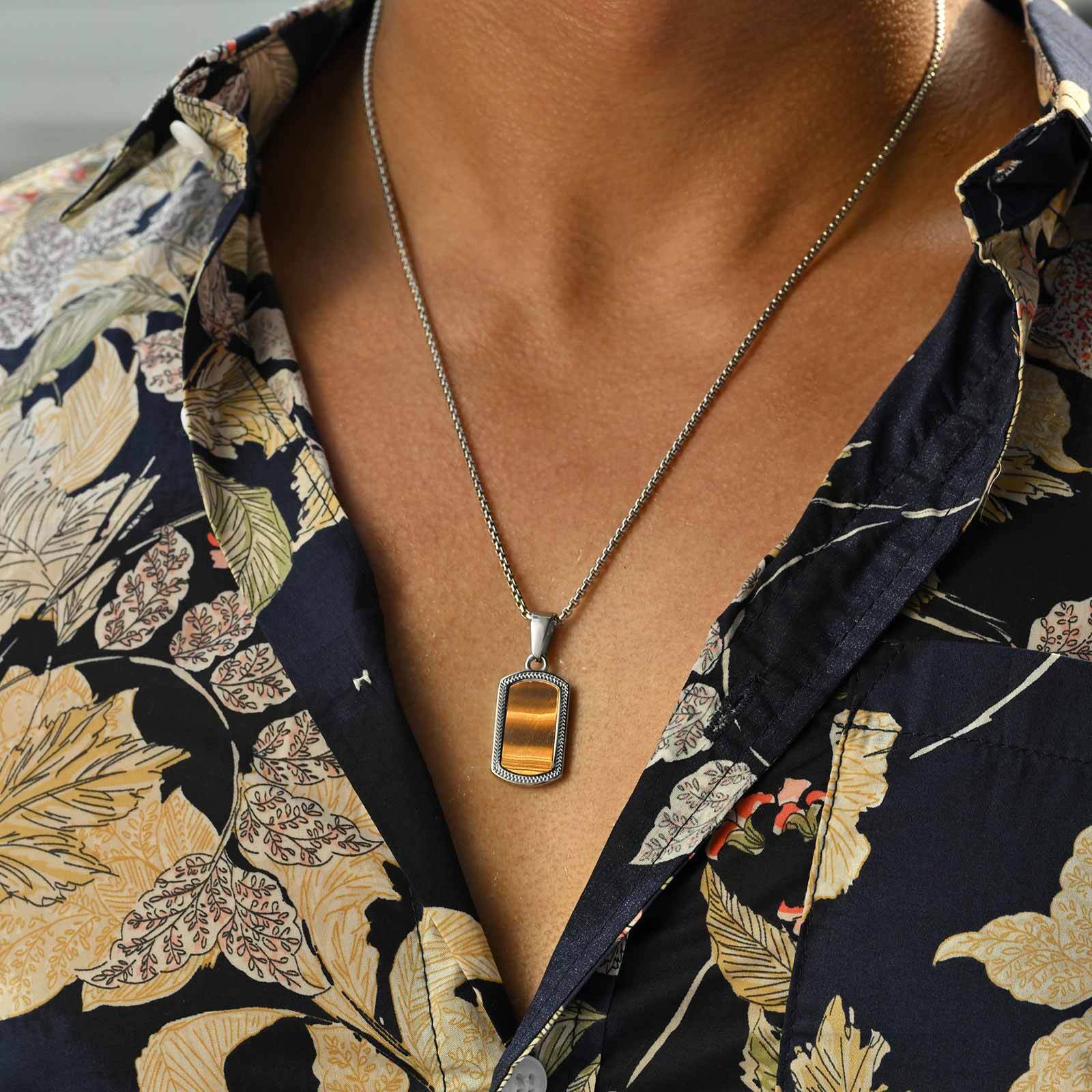 Vintage Fashion Tags - Vnox Paslanmaz Çelik Kaplan Gözü Taş