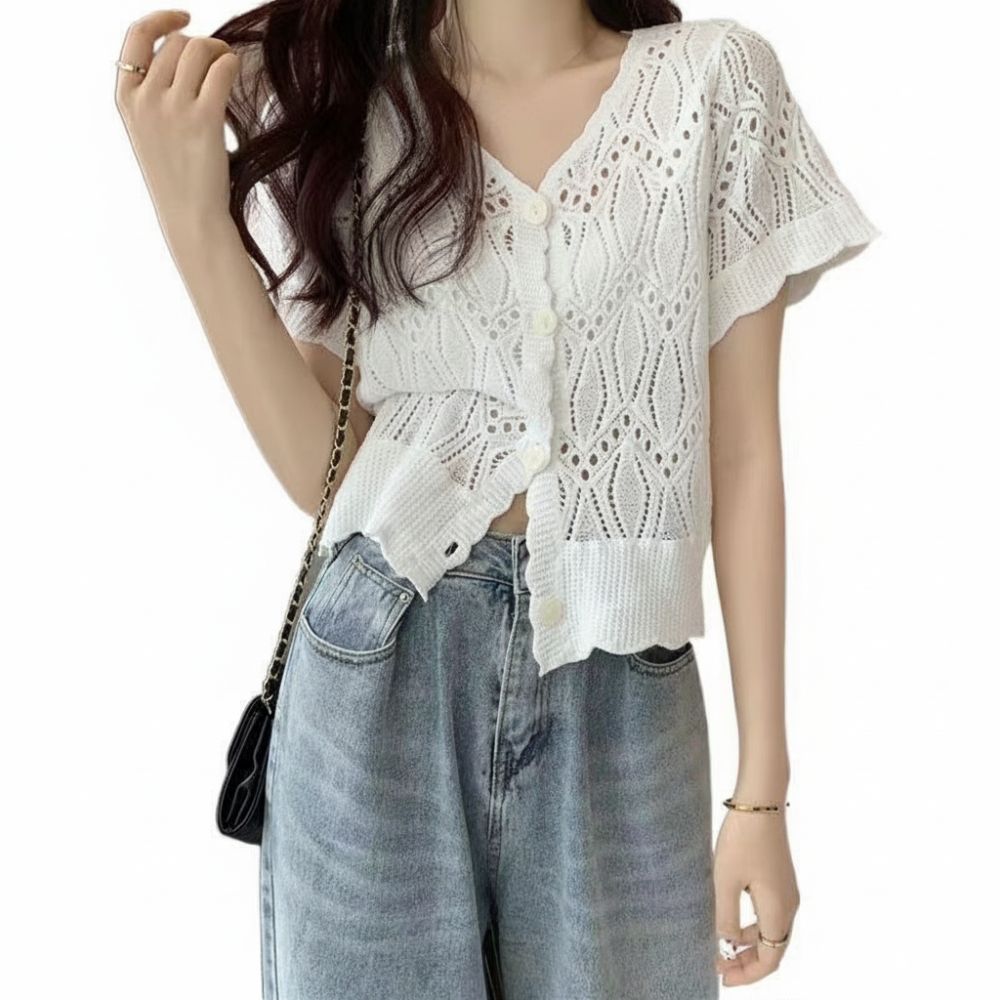 Moda V Yaka Tığ İşi Örgü Bluz  - Crochet Top Boho incelemesi ve fiyatı
