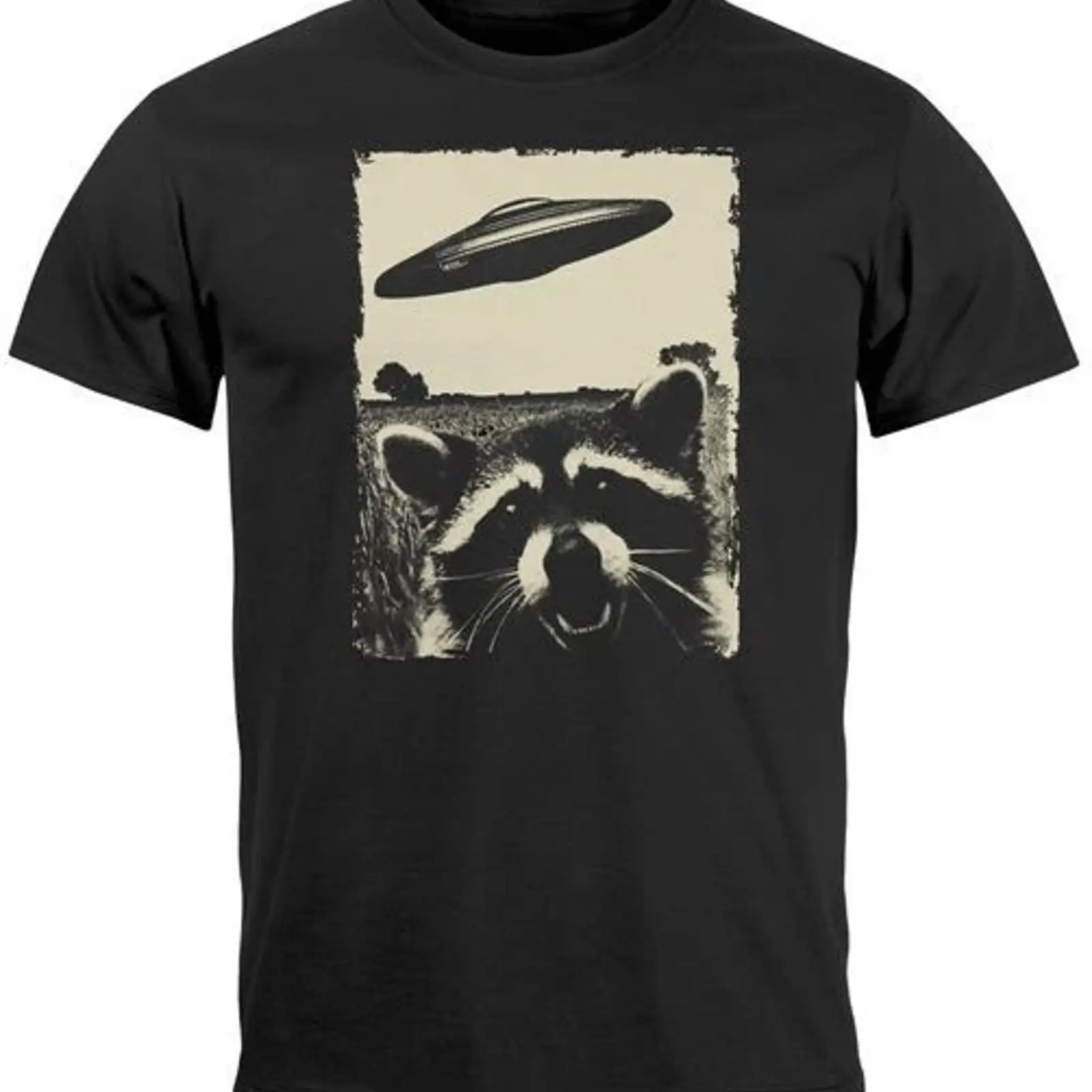 Erkek T-Shirt UFO Washbär Uzay - Vintage Fashion Herren incelemesi ve fiyatı