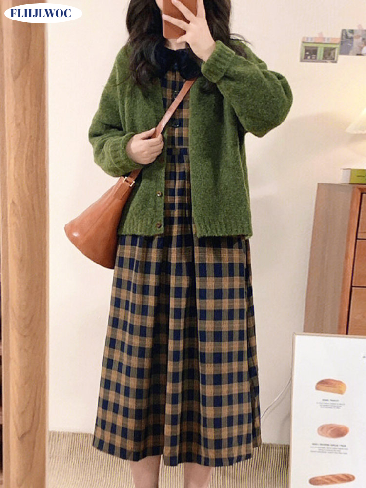 Kahve ekose elbiseler 2023 tem - Vintage Fashion Korea incelemesi ve fiyatı