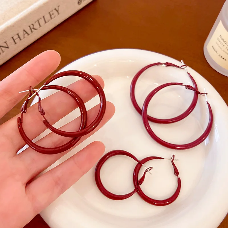 Charm Trendy Şarap Kırmızı Ren - Vintage Fashion Korea incelemesi ve fiyatı