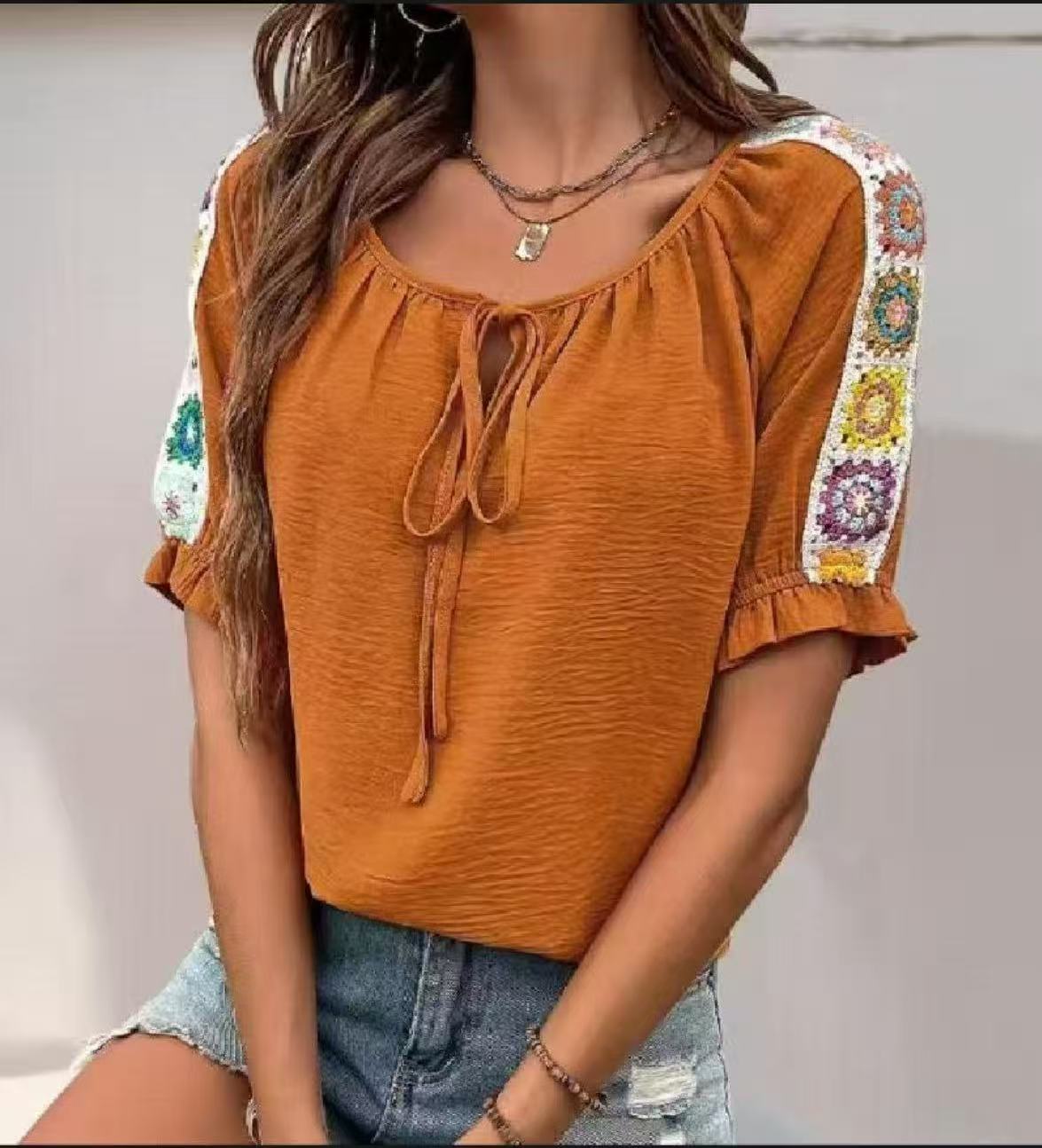 Boho Kadın Bluzu Bağcıklı Yaka - Crochet Top Boho incelemesi ve fiyatı