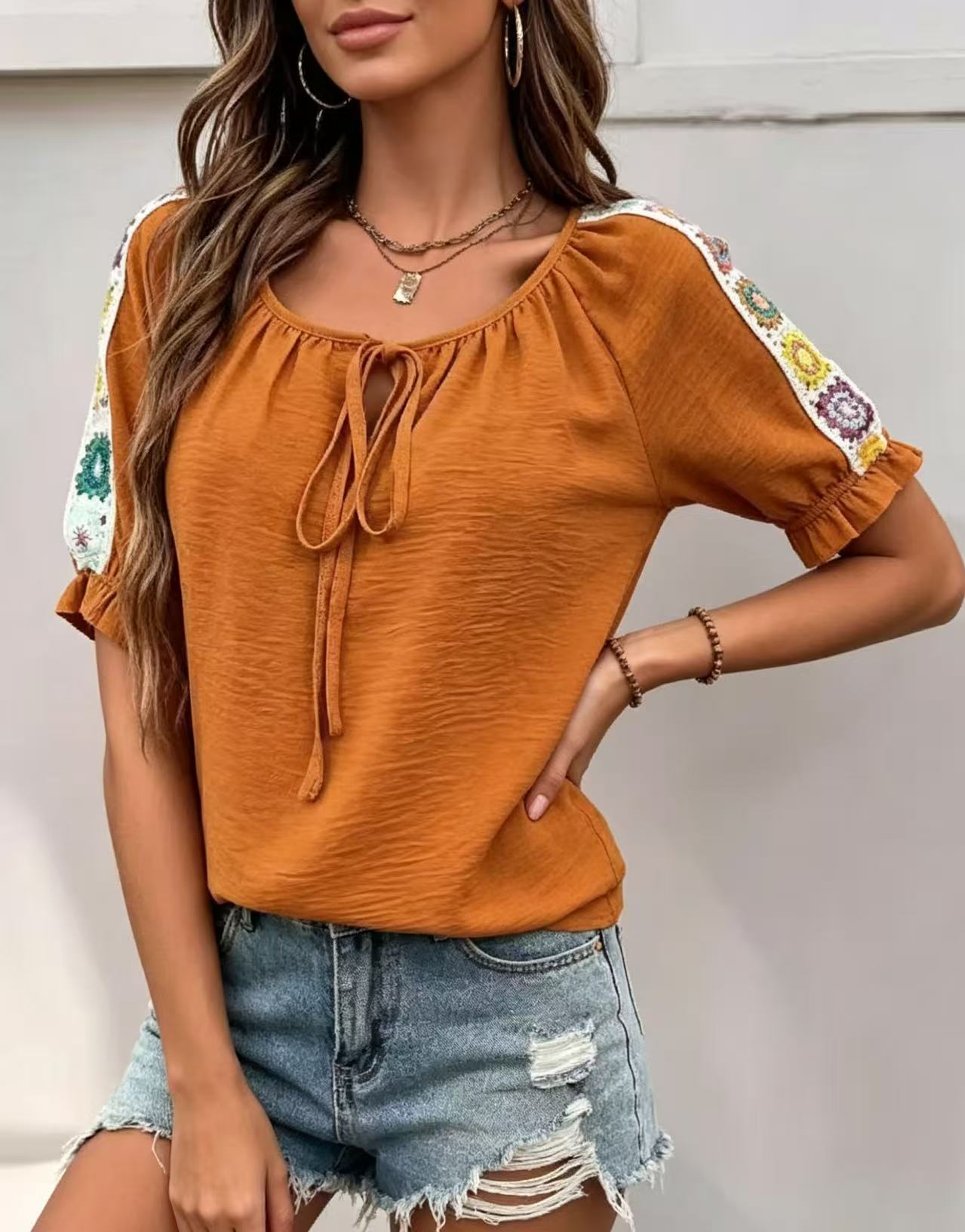 Boho Kadın Bluzu Bağcıklı Yaka - Crochet Top Boho incelemesi ve fiyatı