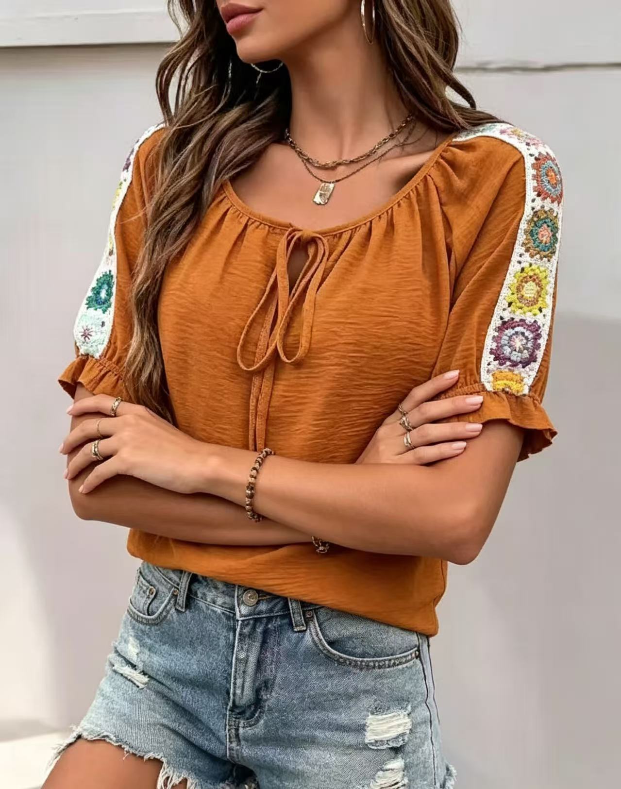 Boho Kadın Bluzu Bağcıklı Yaka - Crochet Top Boho incelemesi ve fiyatı
